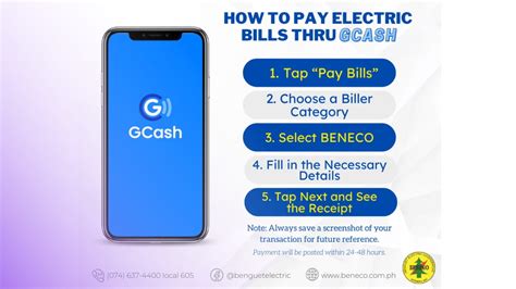 You can now pay your BENECO bill thru GCASH app: .